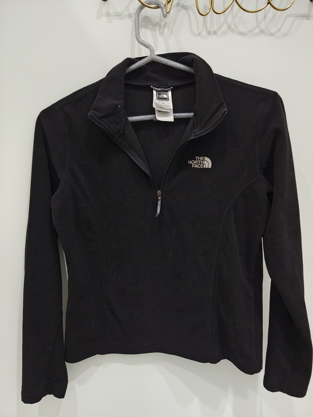 Girls The North Face Black Fleece Quarter-Zip Pullover